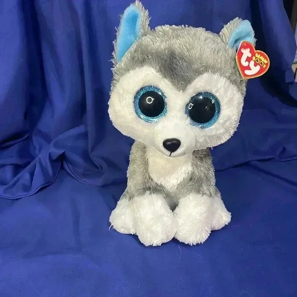 Ty beanie Boo SLUSH the Husky (Glitter Eyes) 10” 💙 - Picture 2 of 9